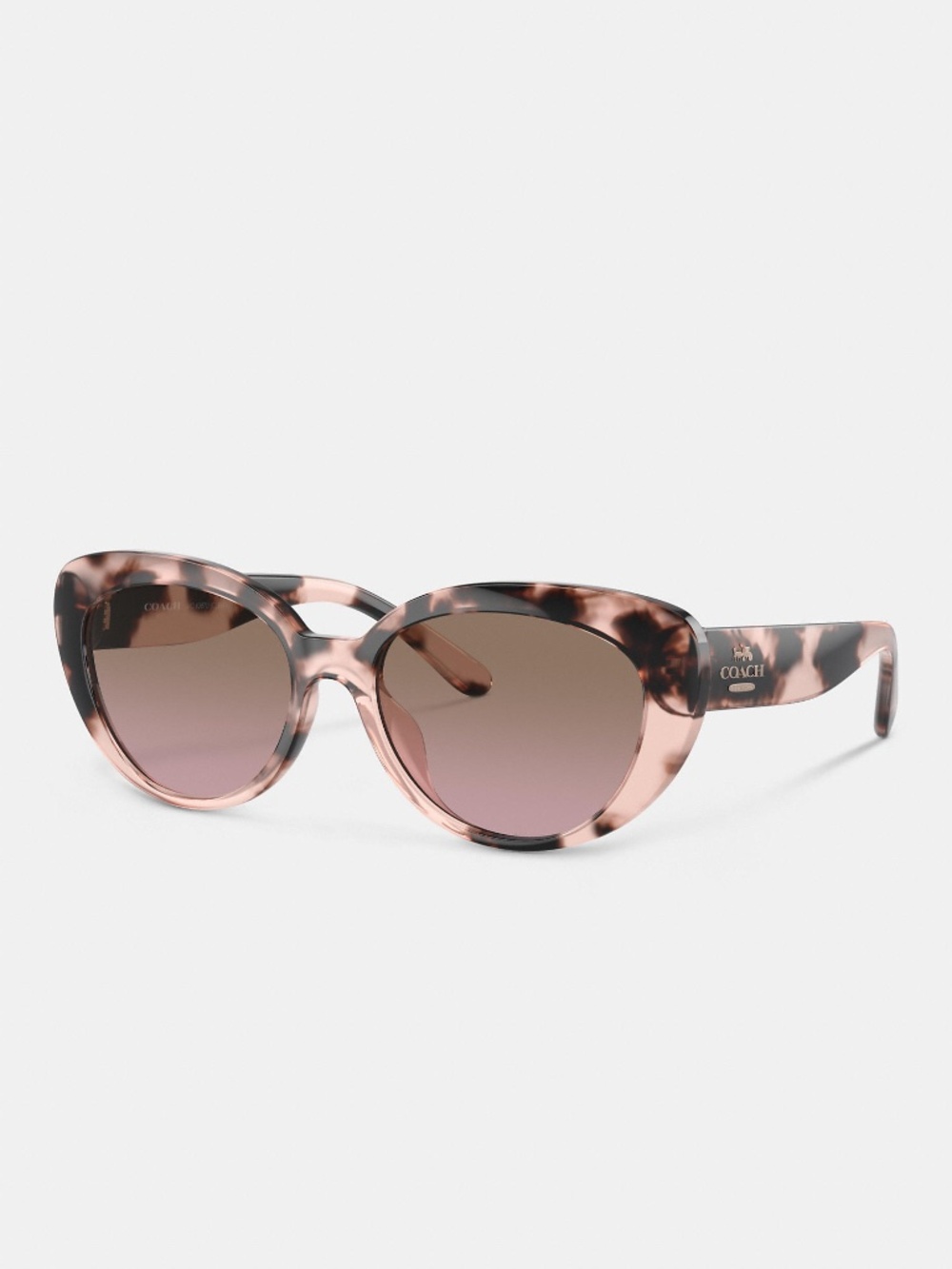 Coach Pink Tortoiseshell Cat-Eye Sunglasses with Gradient Lenses